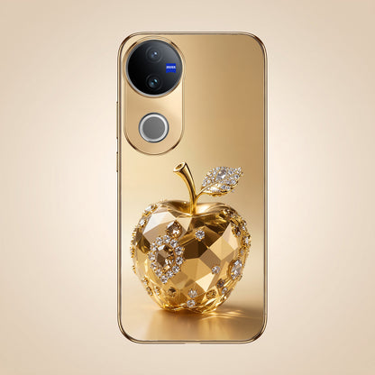 Vivo V50 5G Golden Apple Gold Electroplated Glass Phone Back Case