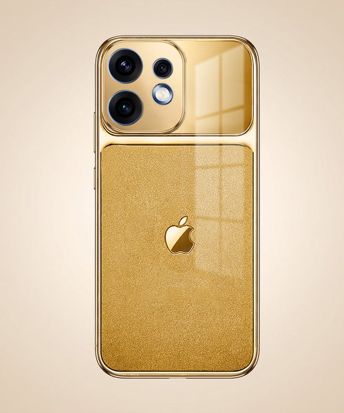 Oppo Reno 16 5G Royal Touch Apple Gold Electroplated Glass Phone Back Case