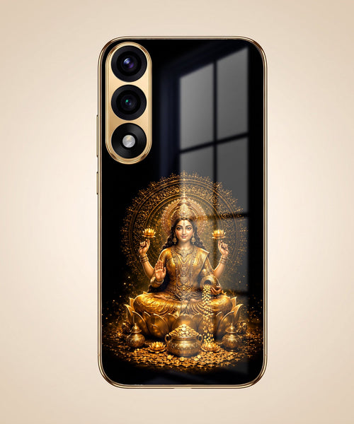 Oneplus Nord 5 5G Golden Maa Lakshmi Gold Electroplated Glass Phone Back Case
