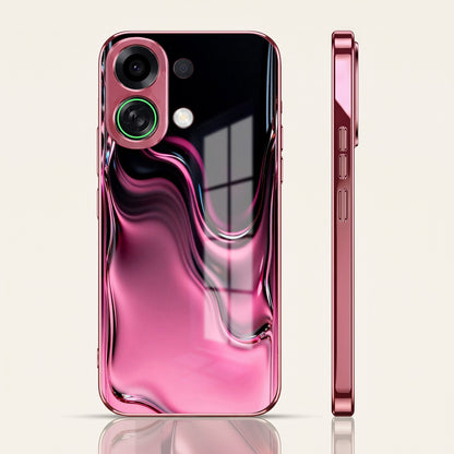 Oppo K13 Turbo 5G  Liquid Wave Pink Electroplated Glass Phone Back Case