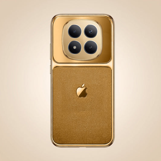Redmi Note 15 SE 5G Royal Touch Apple Gold Electroplated Glass Phone Back Case