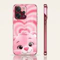 Vivo V70 5G Luxury Cute Teddy Pink Electroplated Glass Phone Back Case