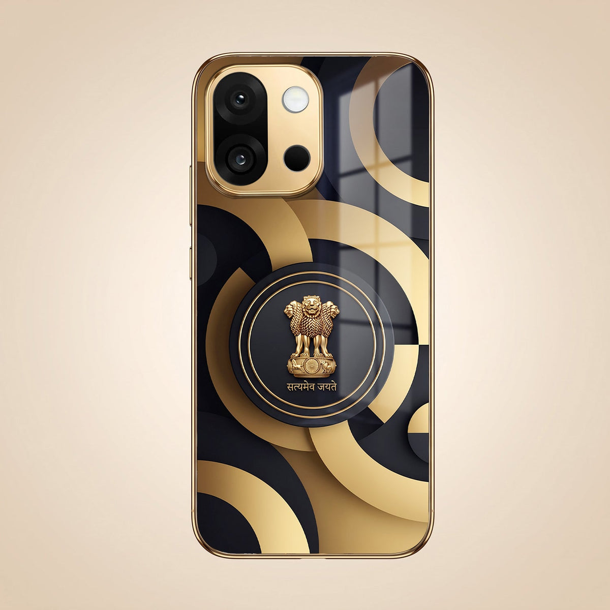 OnePlus 13s 5G Royal Emblem Gold Electroplated Glass Phone Back Case