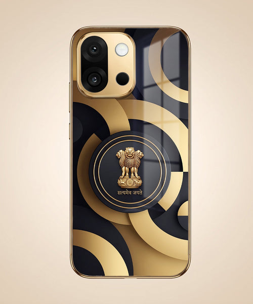 OnePlus 13s 5G Royal Emblem Gold Electroplated Glass Phone Back Case