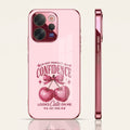 Vivo V70 5G Luxury Cherry Bow Pink Electroplated Glass Phone Back Case