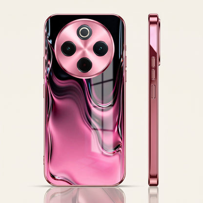 Vivo T4 5G Liquid Wave Pink Electroplated Glass Phone Back Case