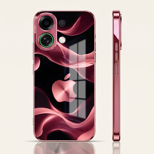 Oppo K13 Turbo 5G Luxury Wave Pink Electroplated Glass Phone Back Case