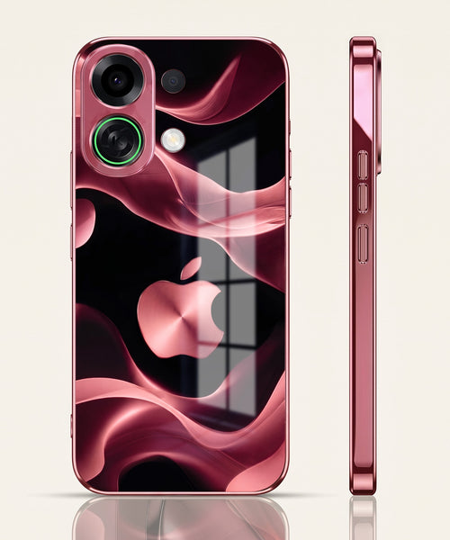 Oppo K13 Turbo 5G Luxury Wave Pink Electroplated Glass Phone Back Case
