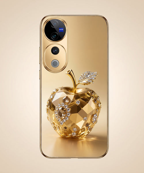 Vivo V40 Pro 5G Golden Apple Gold Electroplated Glass Phone Back Case