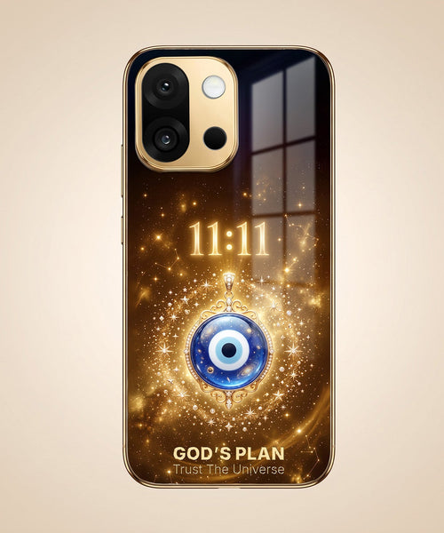 OnePlus 13s 5G God’s Plan Evil Eye Gold Electroplated Glass Phone Back Case