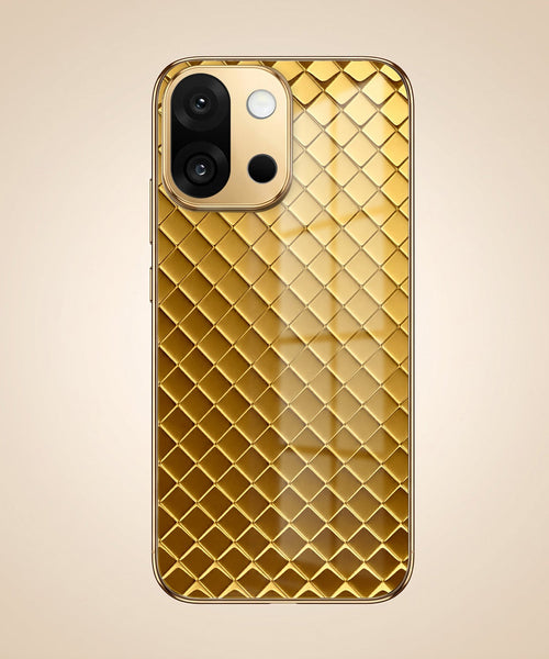 OnePlus 13s 5G Golden Criss Cross Gold Electroplated Glass Phone Back Case