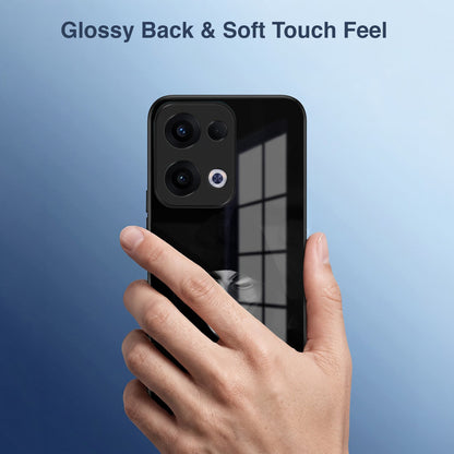 Oppo Reno 13 5G Premium Acrylic Shockproof Glass Back Case (Dark Hacker)