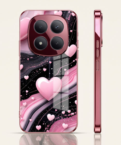 Redmi Note 15 Pro+ 5G Love Sparkle Pink Electroplated Glass Phone Back Case