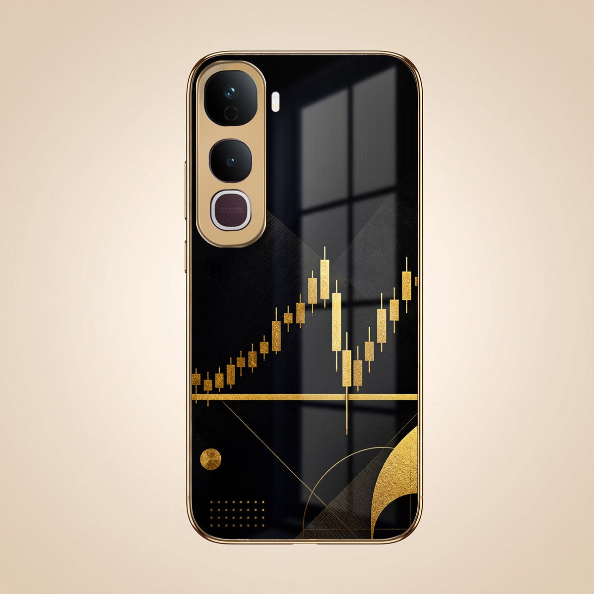 Vivo Y400 Pro 5G Trading Candles Gold Electroplated Glass Phone Back Case