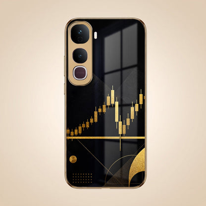 Vivo Y400 Pro 5G Trading Candles Gold Electroplated Glass Phone Back Case