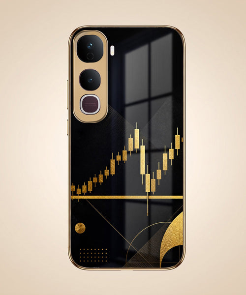 Vivo Y400 Pro 5G Trading Candles Gold Electroplated Glass Phone Back Case