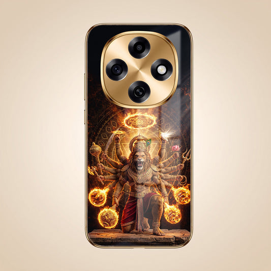 OPPO F31 Pro 5G Lord Narasimha Gold Electroplated Glass Phone Back Case