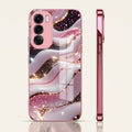 Oppo Reno 12 Pro 5G Midnight Pearl Wave Pink Electroplated Glass Phone Back Case