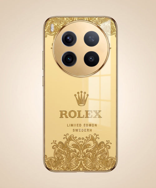 Vivo X300 Pro 5G Rolex Crown Gold Electroplated Glass Phone Back Case