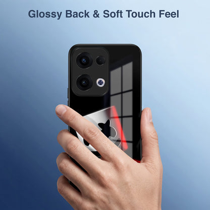 Oppo Reno 13 5G Premium Acrylic Shockproof Glass Back Case (Mask Dark)
