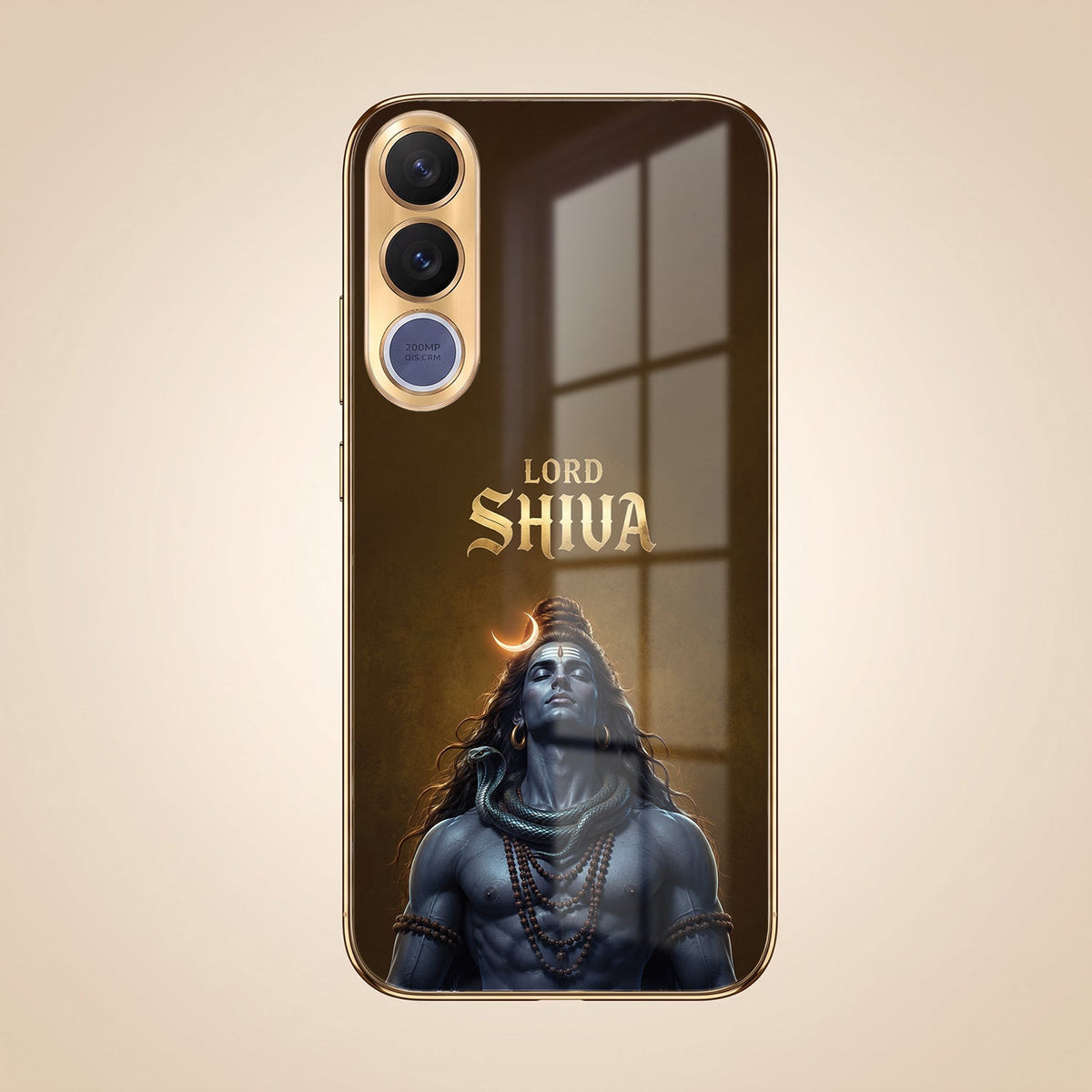 Vivo V70 FE 5G Lord Shiva Gold Electroplated Glass Phone Back Case