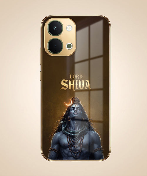 Vivo T5x 5G Lord Shiva Gold Electroplated Glass Phone Back Case