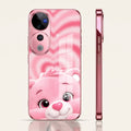 Vivo V40 Pro 5G Luxury Cute Teddy Pink Electroplated Glass Phone Back Case