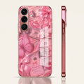 Samsung Galaxy A56 5G Luxury Dollar Butterfly Pink Electroplated Glass Phone Back Case