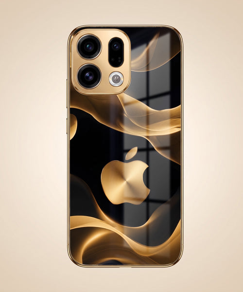 Oppo Find X9 5G Luxury Wave Gold Electroplated Glass Phone Back Case