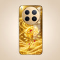 Vivo X300 Pro 5G Golden Rose Elegance Gold Electroplated Glass Phone Back Case