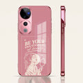 Vivo V40 Pro 5G Luxury Aesthetic Girl Pink Electroplated Glass Phone Back Case