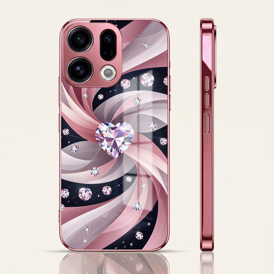 Oppo Find X9 5G Diamond Glam Pink Electroplated Glass Phone Back Case