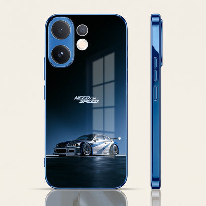 Vivo V60 5G Need For Speed Blue Electroplated Glass Phone Back Case