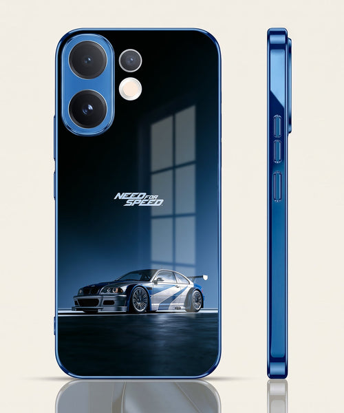 Vivo V60 5G Need For Speed Blue Electroplated Glass Phone Back Case