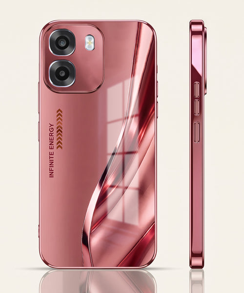Oppo K14 5G Luxury Infinity Energy Pink Electroplated Glass Phone Back Case