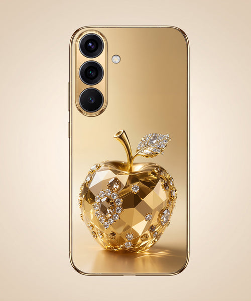 Samsung Galaxy A56 5G Golden Apple Gold Electroplated Glass Phone Back Case