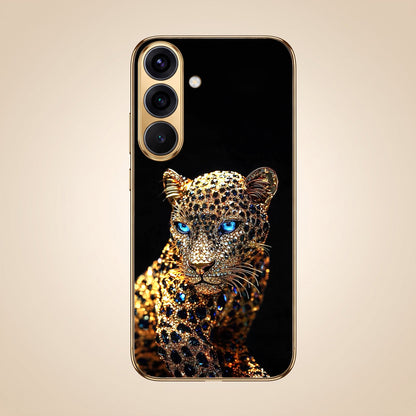 Samsung Galaxy A36 5G Panther Gold Electroplated Glass Phone Back Case