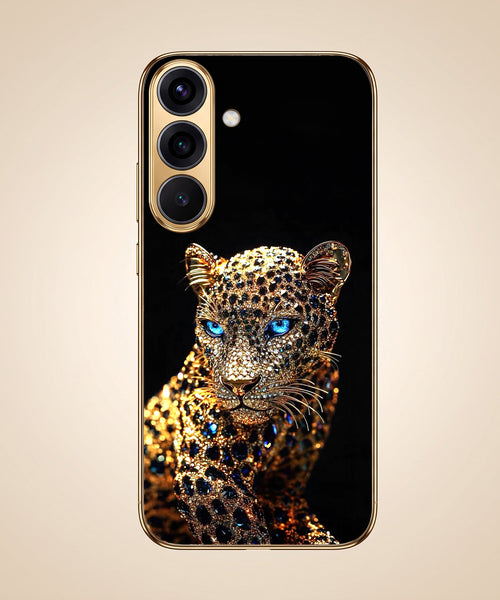 Samsung Galaxy A36 5G Panther Gold Electroplated Glass Phone Back Case