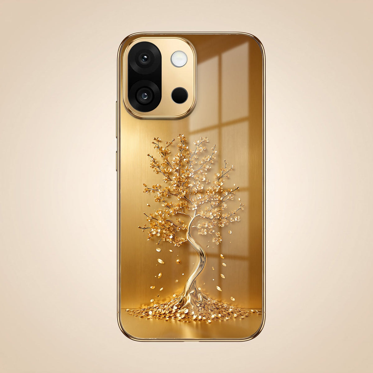 OnePlus 13s 5G Golden Tree Gold Electroplated Glass Phone Back Case