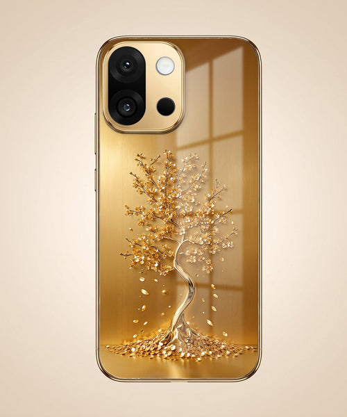 OnePlus 13s 5G Golden Tree Gold Electroplated Glass Phone Back Case