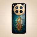 Vivo X300 Pro 5G Golden Peacock Feather Gold Electroplated Glass Phone Back Case