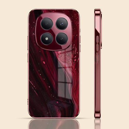 Redmi Note 15 Pro Plus 5G Marble Burgundy Electroplated Glass Back Case