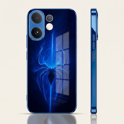 Vivo V60 5G Neon Spider Blue Electroplated Glass Phone Back Case