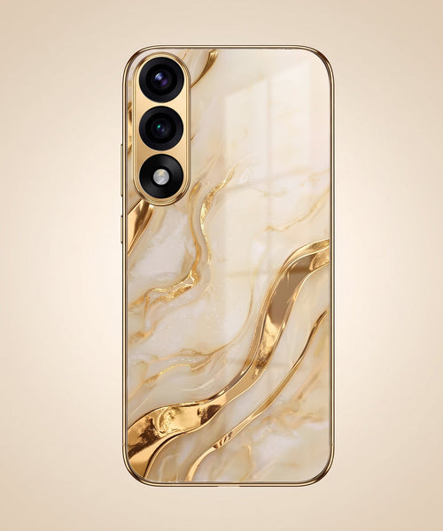 Oneplus Nord 5 5G Marvel Texture Gold Electroplated Glass Phone Back Case