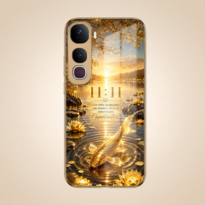 Vivo Y400 Pro 5G 11:11 Manifestation Gold Electroplated Glass Phone Back Case