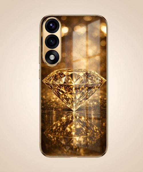 Oneplus Nord 5 5G Golden Diamond Gold Electroplated Glass Phone Back Case