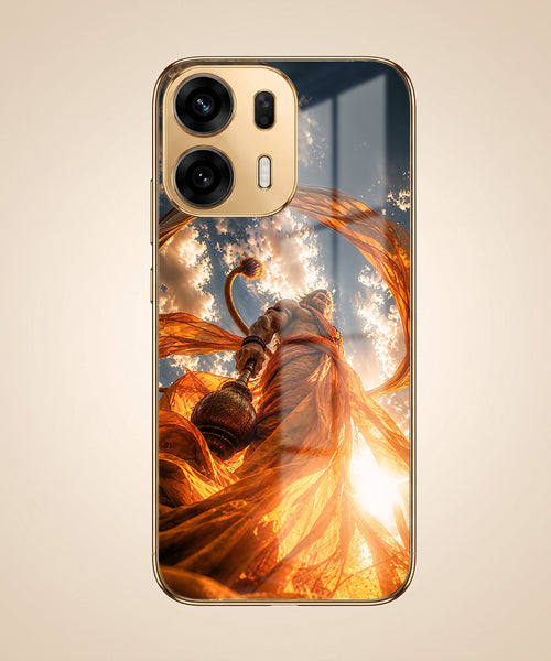 Oppo K14 Plus 5G Divine Hanuman Gold Electroplated Glass Phone Back Case