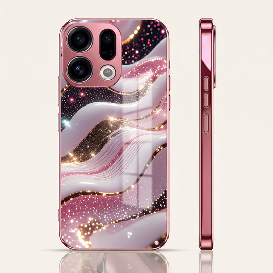 Oppo Find X9 5G Midnight Pearl Wave Pink Electroplated Glass Phone Back Case