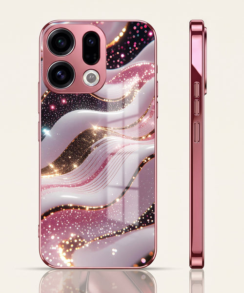 Oppo Find X9 5G Midnight Pearl Wave Pink Electroplated Glass Phone Back Case