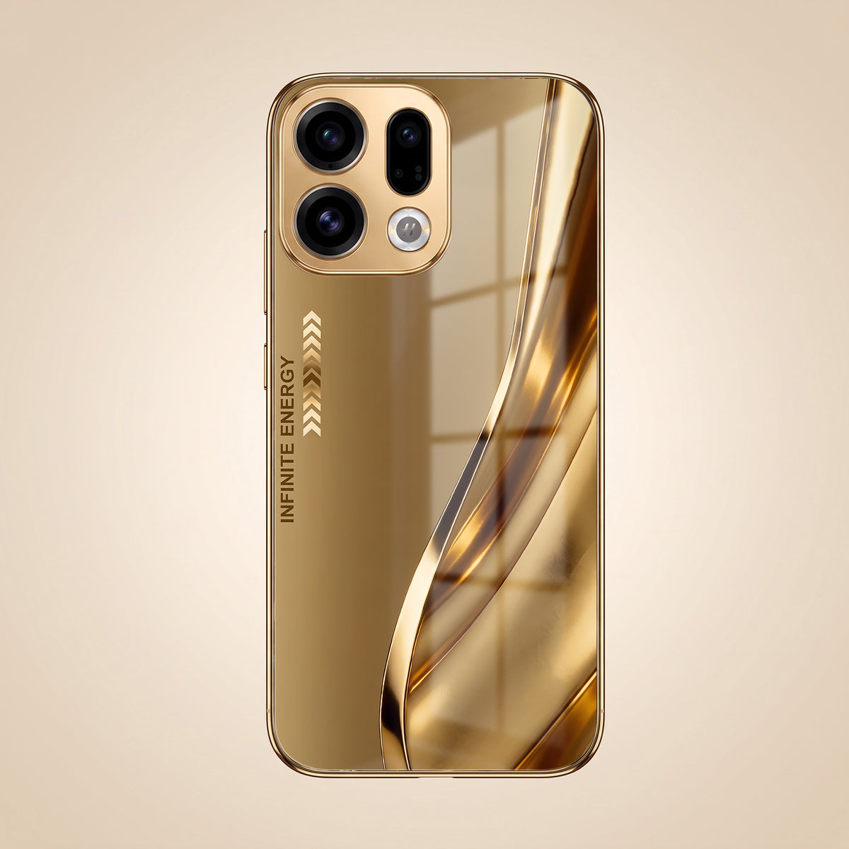 Oppo Find X9 5G Luxury Infinity Energy Gold Electroplated Glass Phone Case
